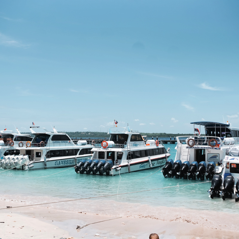 Fast Boats on Beach in Bali